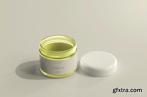 Cosmetic jar and box mockup