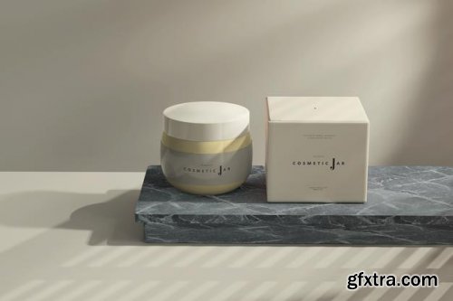 Cosmetic jar and box mockup vol.2