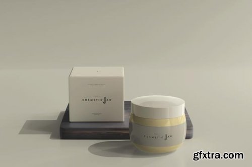 Cosmetic jar and box mockup vol.2