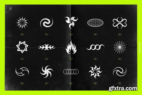 CreativeMarket - Acid & chrome abstract shapes bundle 6066106