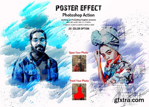 CreativeMarket - Poster Effect Photoshop Action 5995427