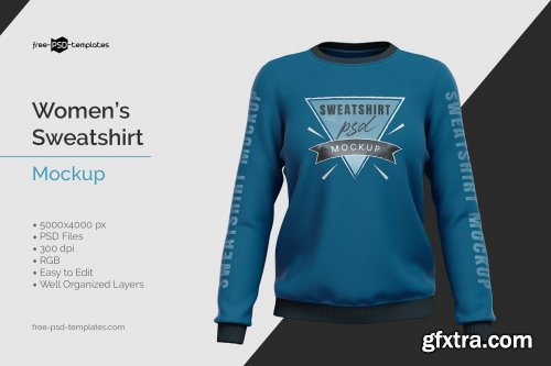 CreativeMarket - Women's Sweatshirt Mockup 5847522