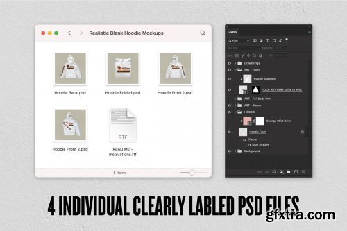 CreativeMarket - Realistic Blank Hoodie Mockups 5874103