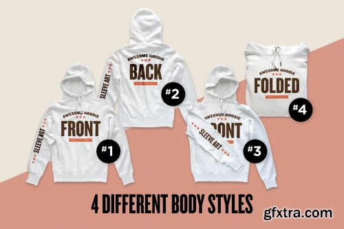 CreativeMarket - Realistic Blank Hoodie Mockups 5874103