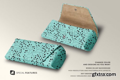 CreativeMarket - Leather Eyewear Box Mockup 5333529