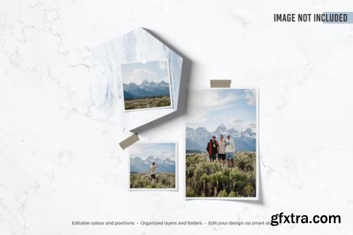 Polaroid moodboard photo mockup