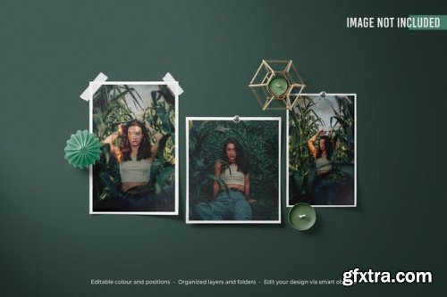 Polaroid moodboard photo mockup