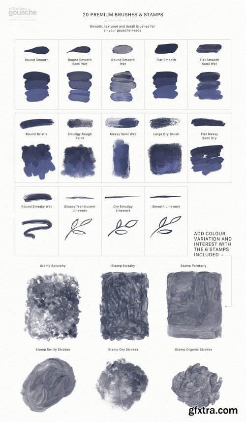 CreativeMarket - Gouache Brushes for Procreate 6146972