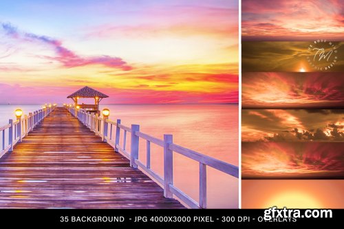 Sunset Sky overlays, Sunset overlays for photoshop