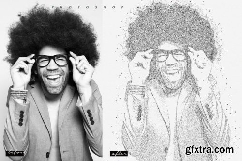 CreativeMarket - Stippling Photoshop Action 6160509