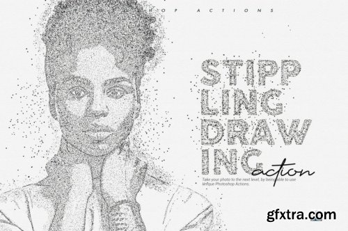 CreativeMarket - Stippling Photoshop Action 6160509