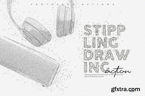 CreativeMarket - Stippling Photoshop Action 6160509