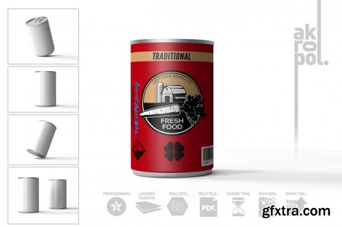 CreativeMarket - Save Preserve Can Mock-up 5730550