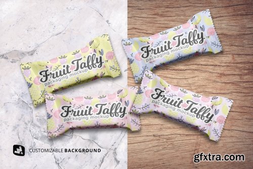 CreativeMarket - Top View Taffy Packaging Mockup 5210043