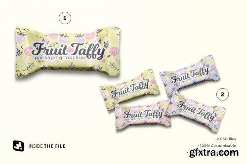 CreativeMarket - Top View Taffy Packaging Mockup 5210043