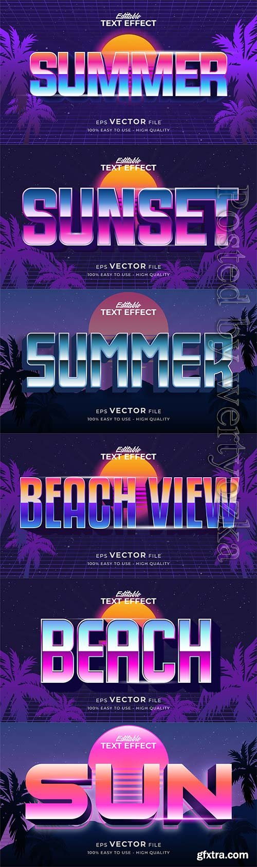 Text style effect, retro summer text in grunge style vol 4