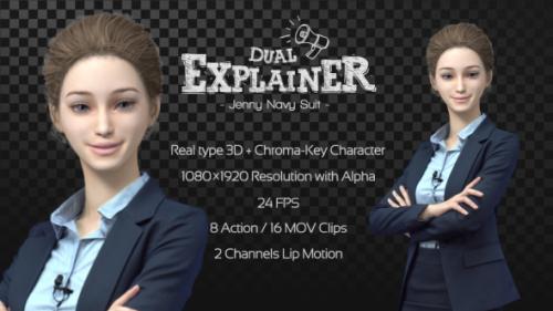 Videohive - Dual Explainer Jenny Navy Suit - 18820420 - 18820420