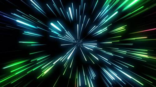 Videohive - Looped animation. Multicolored tunnel of neon lines - 28781576 - 28781576