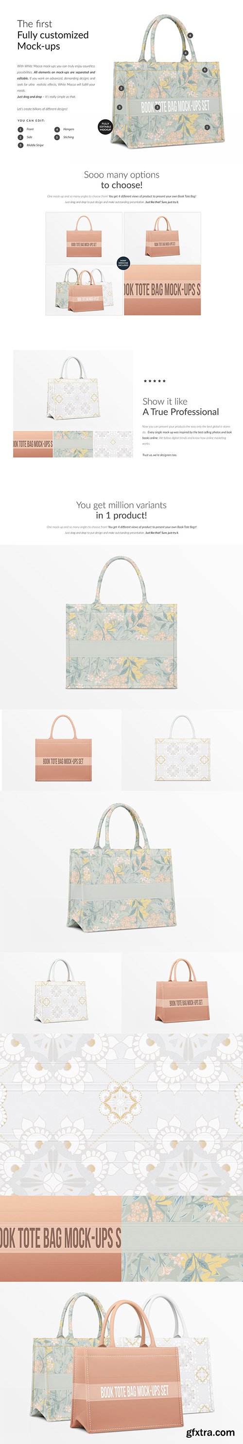 CreativeMarket - Book Tote Bag Set Mock-ups 6159430