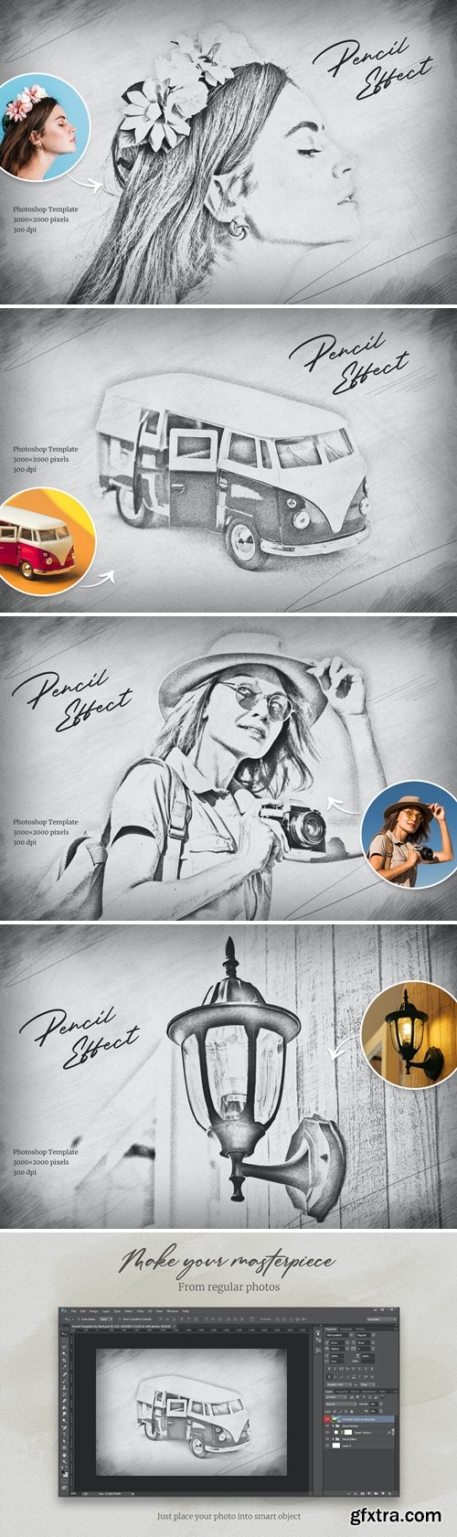 Pencil Effect Photoshop Template