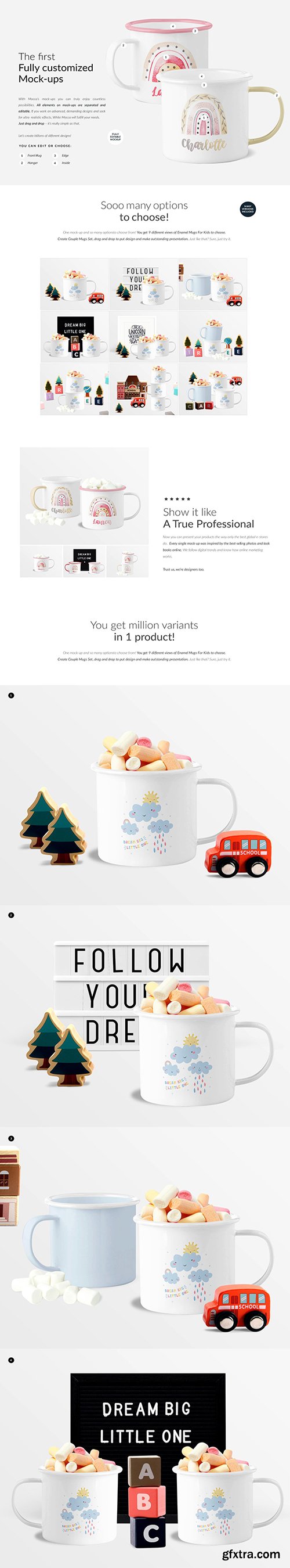 CreativeMarket - Enamel Mugs for Kids Mock-ups Set 5964098