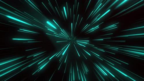 Videohive - Looped animation. Neon green light tunnel with moving rays - 28781594 - 28781594