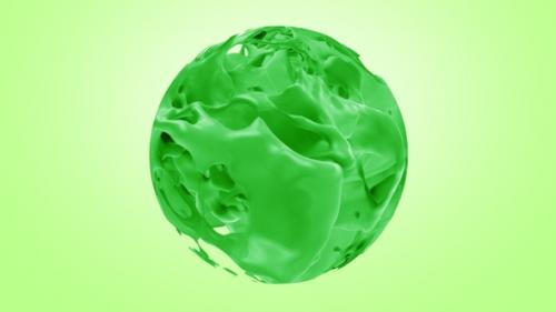 Videohive - Pouring Green Color Splash In Sphere - 32358550 - 32358550