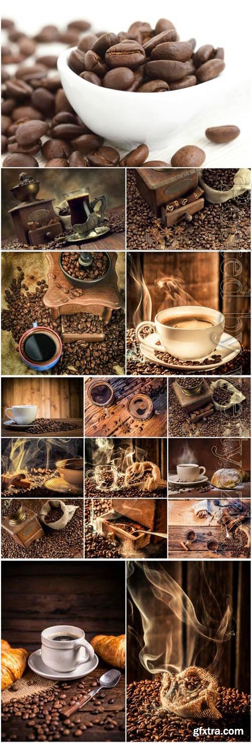 Fragrant black coffee stock photo