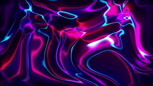 Videohive - Multicolor Neon Line Abstract Liquid Background Seamless Loop V2 - 32383457 - 32383457