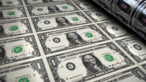 Videohive - Dollar money banknotes printing seamless loop - 32384558 - 32384558