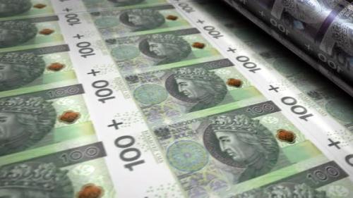 Videohive - Polish Zloty money banknotes printing seamless loop - 32397932 - 32397932