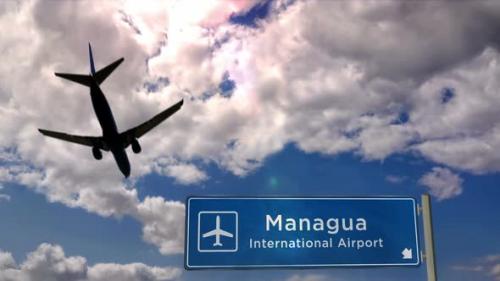 Videohive - Airplane landing at Managua Nicaragua airport - 32426840 - 32426840