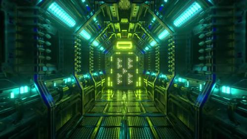 Videohive - Flying in a Spaceship Tunnel a Scifi Shuttle Corridor - 32441691 - 32441691