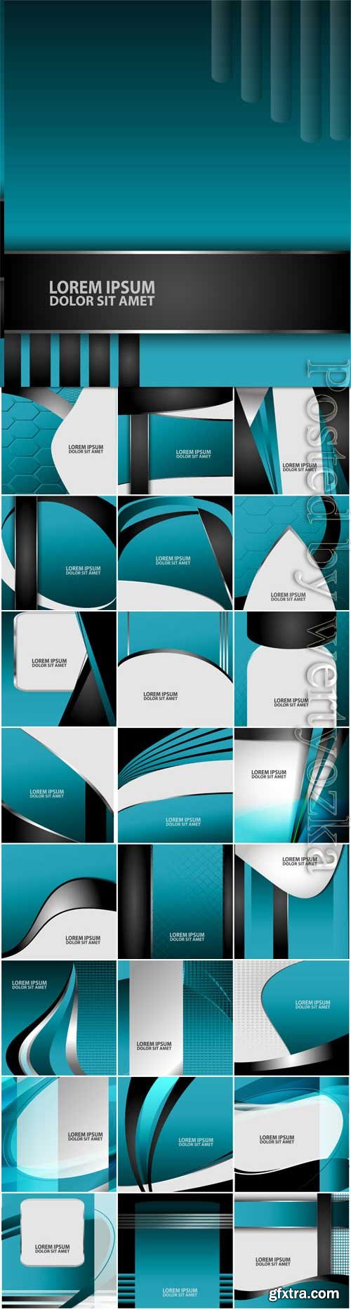 Abstract turquoise with black backgrounds in vector