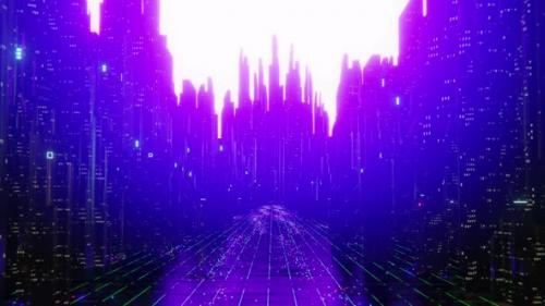 Videohive - Futuristic City Indigo Dawn - 32369470 - 32369470