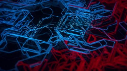 Videohive - Cyber Trails Background Red Blue - 32369665 - 32369665