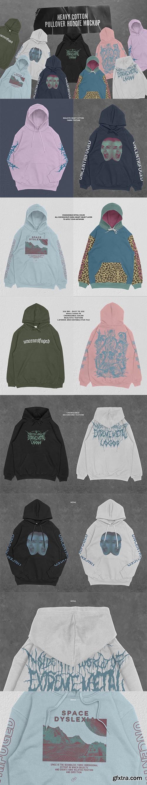 CreativeMarket - Heavy Cotton Pullover Hoodie Mockup 6169835