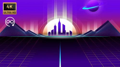 Videohive - 4K - Sci-Fi City and Road - 32383667 - 32383667