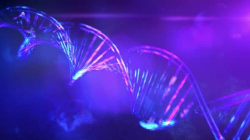 Videohive - Computer Model Of DNA Thread Close-Up, Animation 4K - 32385869 - 32385869