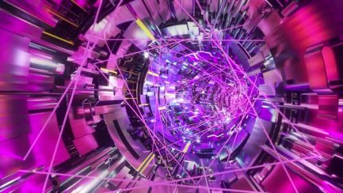 Videohive - Cyberpunk Tunnel Infinite Loop flickering lights - 32385971 - 32385971