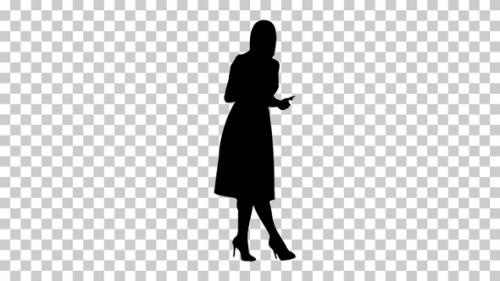 Videohive - Silhouette woman in dress, Alpha Channel - 32453427 - 32453427