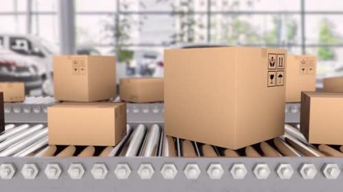 Videohive - Cardboard Boxes on the Airport Customs Terminal - 32409362 - 32409362