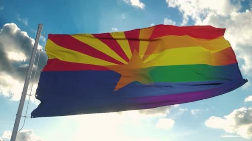 Videohive - Flag of Arizona and LGBT - 32423715 - 32423715