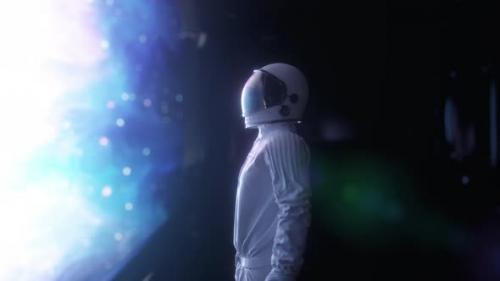 Videohive - Alone Astronaut in Futuristic Spaceship Room - 32423781 - 32423781