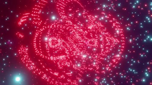 Videohive - Red Star Blowing Background particle 4K - 32426628 - 32426628