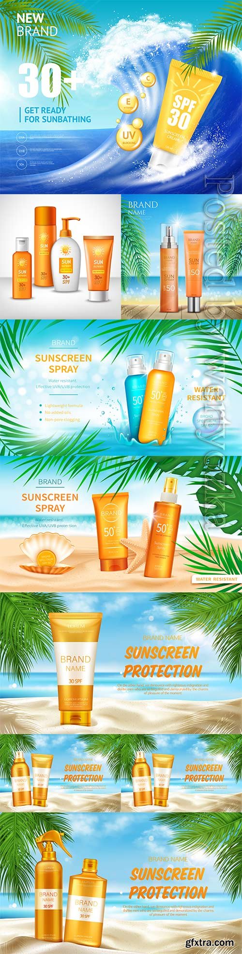 Sunscreen protection vector cosmetics