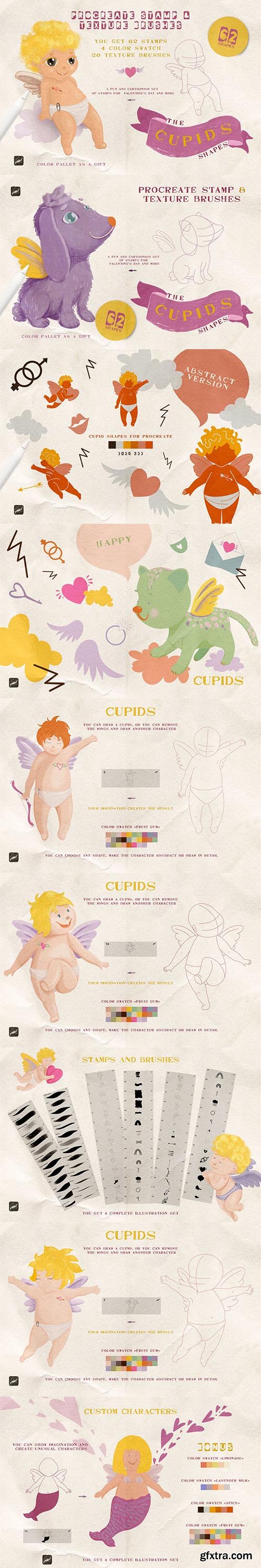 CreativeMarket - Cupids Procreate Stamps 5778334