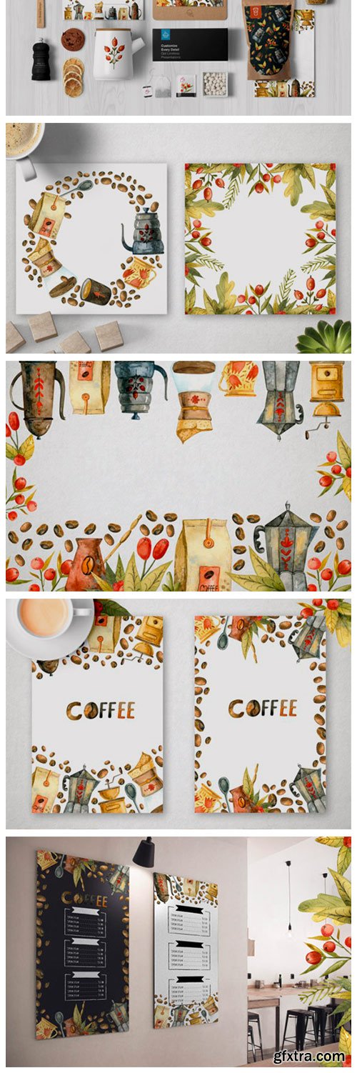 Watercolor Coffee Illustrations 7113305