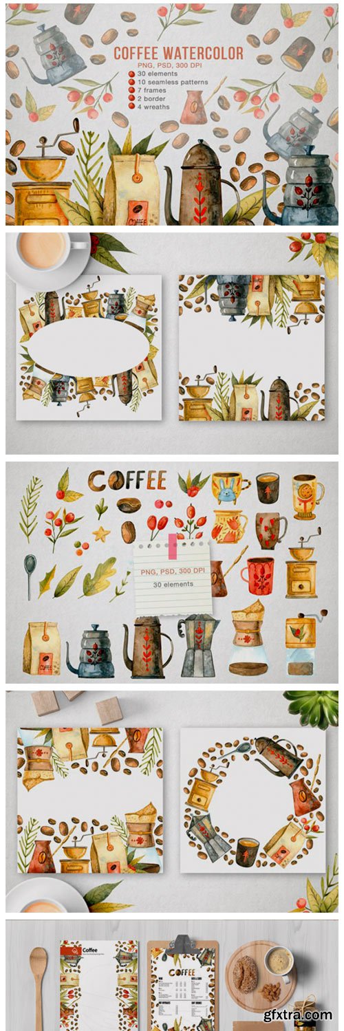 Watercolor Coffee Illustrations 7113305