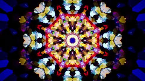 Videohive - Colorful Stained Glass Kaleidoscope Loop 4K 01 - 32483692 - 32483692
